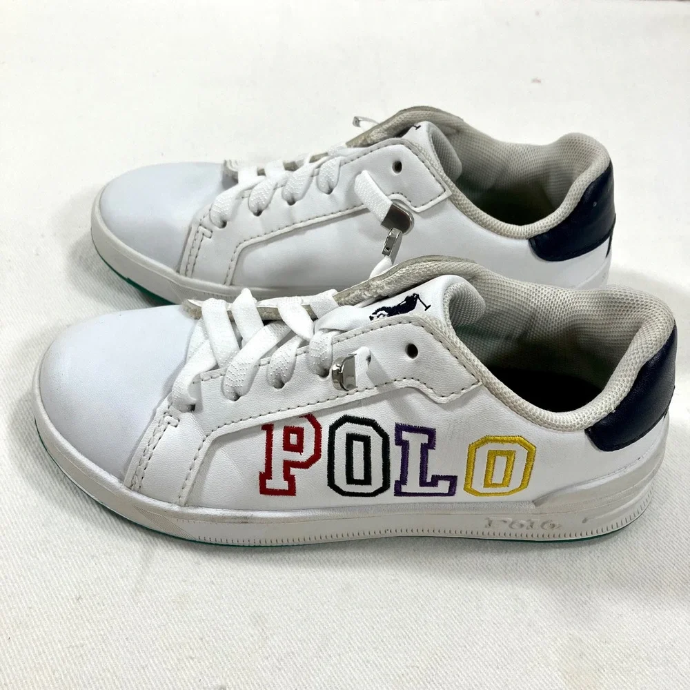 Polo Ralph Lauren‎ Toddler Heritage-Court-II-Graphic White Sneakers Size 12 T
